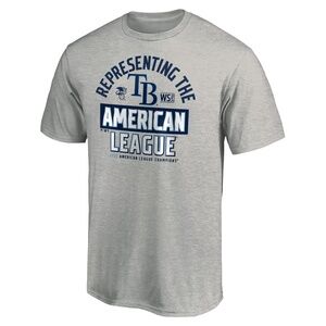 Tampa Bay Rays 2020 American League Champions Locker Room Gray Tee Size 3XL NWT